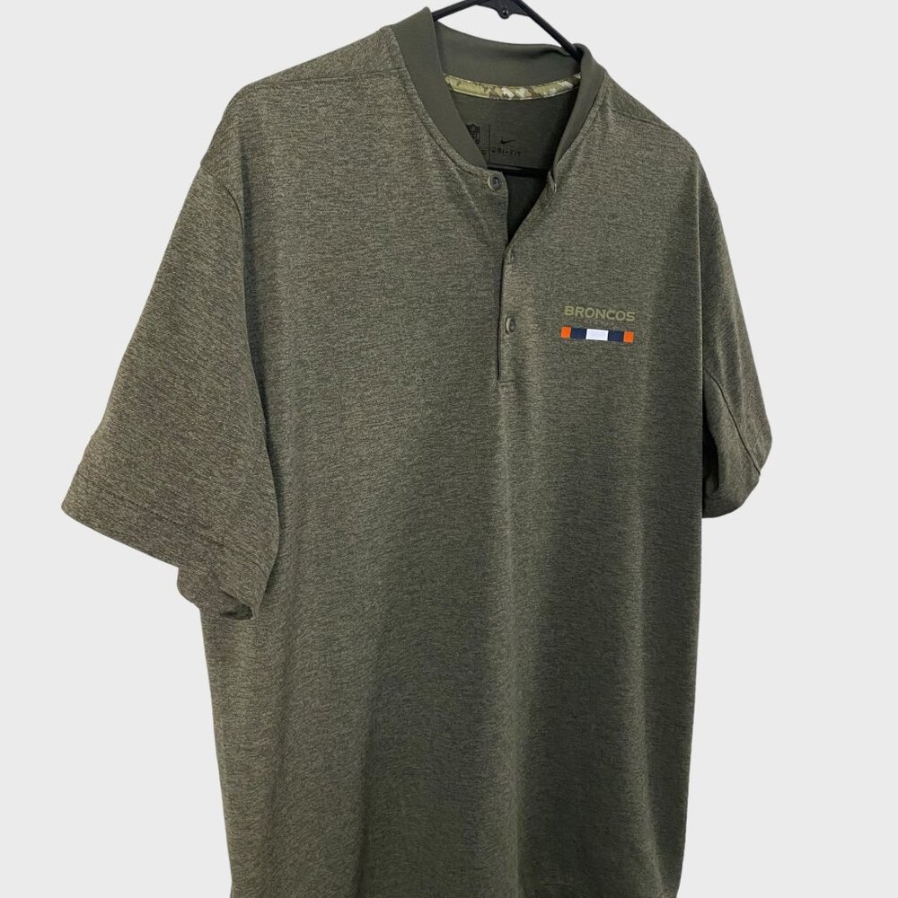 NFL Nike Denver Broncos Salute To Service Sideline Polo Shirt Olive Men's Large - Picture 4 of 14